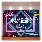 Doğum Gününde Oyun için Glow Neon Fotoğraf Arka Plan Parti Dekoru 2,1 x 1,5 m Oyun Gece Teması Fotoğrafçılık Arka Planı Uyku Gecesi Balo Oyun Parti Kek Masa Dekoru Fotoğraf Kabini Afişi
