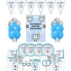 Doğumgünüparti Dişbuğdayı Diş Mavi Afişli 8 Kişilik Parti Malzemeleri