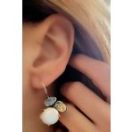 Doğuran incili el işi tasarım gümüş küpe