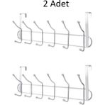Doğuş Mutfak 2 Adet Kapı Arkası Metal Pantalon Gömlek Havlu Bornoz Askısı