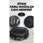 Doğuş Mutfak Ayarlı Cam Menfezi Doğalgaz Menfez Kapağı Siyah