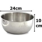 Doğuş Mutfak Paslanmaz Çelik Karıştırma Kabı 24CM 3,5 Litre Çırpma Yoğurma Hamur Salata Pişirme Kasesi - 1 ADET - Gri
