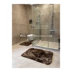 Doğuş Peluş Halı Batik Tavşan Kahverengi Kaymaz Tabanlı 2'li Banyo Halısı Seti