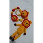 Doğuştan Fanatik Aslan Yenidoğan Takımı Amigurumi Organik Oyuncak