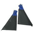 DOITOOL 1 Çift Asit ve alkali dirençli eldivenler çalışma siyah emniyet iş Dayanıklı koruyucu eldiven pvc yeniden kullanılabilir eldivenler PVC kauçuk eldiven Olive Green