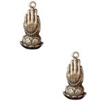 DOITOOL 2 Adet Buda El Heykeli El Kolye Feng Shui Charms Kolye Süsleme Dekorasyonları Vintage Ev Dekoru Asılı Buda Eli Dekoratif Heykel Vintage Buda Eli Dekorasyonu Pirinç