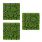 DOITOOL 3 Parça Simüle yosun köpük tahtası köpük duvar yosunu açısı koruyucusu üç boyutlu çıkartmalar banyo aynası çıkartmaları yapay yosun duvar matı yapay yosun tahtası Green