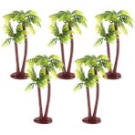 DOITOOL Plastik Yeşil Palmiye Ağacı Cupcake Topper 5 ADET Minyatür Palmiye Ağacı Figürleri Kek Süslemeleri için Kek Toppers, Diorama Malzemeleri