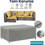 Dokaca Gri 260X160X80 Dış Mekan Mobilya Koruma Örtüsü Bahçe Mobilya Örtüsü Su ve Toz Geçirmez