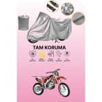 Dokaca Gri Apachi 4V Cross Uyumlu Motosiklet Brandası, Koruyucu Örtü, Motor Branda - Gri Arka Çanta ve Kilit Uyumsuz