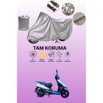 Dokaca Gri Apachi Alfa 50 Uyumlu Motosiklet Brandası, Koruyucu Örtü, Motor Branda - Gri Arka Çanta ve Kilit Uyumsuz