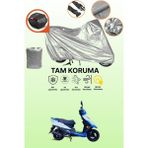 Dokaca Gri Arka Çanta Uyumlu Apachi Alfa 50 Uyumlu Motor Brandası, Koruyucu Örtü