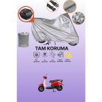 Dokaca Gri Arka Çanta Uyumlu Mondial 50 Turismo Uyumlu Motor Brandası, Koruyucu Örtü