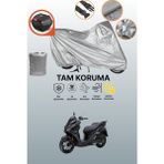 Dokaca Gri Arka Çanta Uyumlu Sym Jet 14 Evo 200 Plus Uyumlu Motor Brandası, Koruyucu Örtü