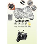 Dokaca Gri Arka Çanta Uyumlu Sym Jet 4 125 Uyumlu Motor Brandası, Koruyucu Örtü