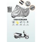 Dokaca Gri Arora Alfa 110 Uyumlu Motosiklet Brandası, Koruyucu Örtü, Motor Branda - Gri Arka Çanta ve Kilit Uyumsuz