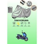 Dokaca Gri Arora Max Jet Uyumlu Motosiklet Brandası, Koruyucu Örtü, Motor Branda - Gri Arka Çanta ve Kilit Uyumsuz