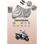 Dokaca Gri Arora Quantum 125 Uyumlu Motosiklet Brandası, Koruyucu Örtü, Motor Branda - Gri Arka Çanta ve Kilit Uyumsuz