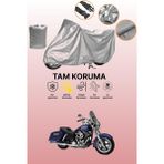 Dokaca Gri Harley-Davidson Dyna Switchback Uyumlu Motosiklet Brandası, Koruyucu Örtü, Motor Branda - Gri Arka Çanta ve Kilit Uyumsuz
