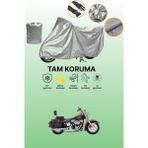 Dokaca Gri Harley-Davidson Heritage Softail Classic Flstcı Uyumlu Motosiklet Brandası, Koruyucu Örtü - Gri Arka Çanta ve Kilit Uyumsuz