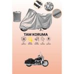 Dokaca Gri Harley-Davidson Road King Classic Flhrcı Uyumlu Motosiklet Brandası, Koruyucu Örtü, Motor Branda - Gri Arka Çanta ve Kilit Uyumsuz