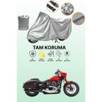Dokaca Gri Harley-Davidson Softail Sport Glide Uyumlu Motosiklet Brandası, Koruyucu Örtü, Motor Branda - Gri Arka Çanta ve Kilit Uyumsuz