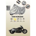 Dokaca Gri Harley-Davidson Sportser S Uyumlu Motosiklet Brandası, Koruyucu Örtü, Motor Branda - Gri Arka Çanta ve Kilit Uyumsuz