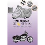 Dokaca Gri Harley-Davidson Sportster 883 Low Uyumlu Motosiklet Brandası, Koruyucu Örtü, Motor Branda - Gri Arka Çanta ve Kilit Uyumsuz