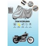 Dokaca Gri Harley-Davidson Sportster Custom Xl 1200S Uyumlu Motosiklet Brandası, Koruyucu Örtü - Gri Arka Çanta ve Kilit Uyumsuz