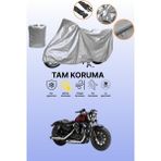 Dokaca Gri Harley-Davidson Sportster Forty-Eight Uyumlu Motosiklet Brandası, Koruyucu Örtü, Motor Branda - Gri Arka Çanta ve Kilit Uyumsuz