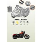 Dokaca Gri Harley-Davidson Sportster Iron 1200 Uyumlu Motosiklet Brandası, Koruyucu Örtü, Motor Branda - Gri Arka Çanta ve Kilit Uyumsuz