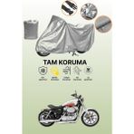 Dokaca Gri Harley-Davidson Sportster Superlow XL883L Uyumlu Motosiklet Brandası, Koruyucu Örtü - Gri Arka Çanta ve Kilit Uyumsuz
