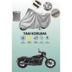 Dokaca Gri Harley-Davidson Street 750 Uyumlu Motosiklet Brandası, Koruyucu Örtü, Motor Branda - Gri Arka Çanta ve Kilit Uyumsuz
