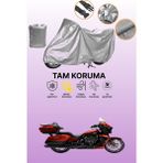 Dokaca Gri Harley-Davidson Street Glide Ultra Uyumlu Motosiklet Brandası, Koruyucu Örtü, Motor Branda - Gri Arka Çanta ve Kilit Uyumsuz