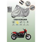 Dokaca Gri Harley-Davidson Street Rod Uyumlu Motosiklet Brandası, Koruyucu Örtü, Motor Branda - Gri Arka Çanta ve Kilit Uyumsuz