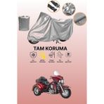 Dokaca Gri Harley-Davidson Tri Glide Ultra Flhtcutg Uyumlu Motosiklet Brandası, Koruyucu Örtü, Motor Branda - Gri Arka Çanta ve Kilit Uyumsuz
