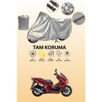 Dokaca Gri Honda PCX125 Uyumlu Motosiklet Brandası, Koruyucu Örtü, Motor Branda - Gri Arka Çanta ve Kilit Uyumsuz