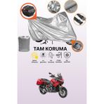 Dokaca Gri Kilit ve Arka Çanta Uyumlu Aprilia Caponord 1200 Abs Travel Pack Uyumlu Motosiklet Brandası - Gri Arka Çanta ve Kilit Uyumlu