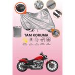Dokaca Gri Kilit ve Arka Çanta Uyumlu Harley-Davidson Breakout 117 Uyumlu Motosiklet Brandası - Gri Arka Çanta ve Kilit Uyumlu