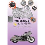 Dokaca Gri Kilit ve Arka Çanta Uyumlu Harley-Davidson Cvo Road Glide Uyumlu Motosiklet Brandası - Gri Arka Çanta ve Kilit Uyumlu