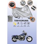 Dokaca Gri Kilit ve Arka Çanta Uyumlu Harley-Davidson Dyna Street Bob Fxdba Uyumlu Motosiklet Brandası - Gri Arka Çanta ve Kilit Uyumlu