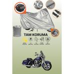 Dokaca Gri Kilit ve Arka Çanta Uyumlu Harley-Davidson Dyna Switchback Uyumlu Motosiklet Brandası - Gri Arka Çanta ve Kilit Uyumlu