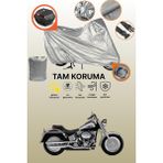 Dokaca Gri Kilit ve Arka Çanta Uyumlu Harley-Davidson Fat Boy Flstfı Uyumlu Motosiklet Brandası - Gri Arka Çanta ve Kilit Uyumlu