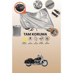 Dokaca Gri Kilit ve Arka Çanta Uyumlu Harley-Davidson Road King Classic Flhrcı Uyumlu Motosiklet Brandası - Gri Arka Çanta ve Kilit Uyumlu