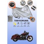 Dokaca Gri Kilit ve Arka Çanta Uyumlu Harley-Davidson Road King Special Uyumlu Motosiklet Brandası - Gri Arka Çanta ve Kilit Uyumlu