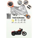 Dokaca Gri Kilit ve Arka Çanta Uyumlu Harley-Davidson Sportster Iron 1200 Uyumlu Motosiklet Brandası - Gri Arka Çanta ve Kilit Uyumlu