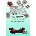 Dokaca Gri Kilit ve Arka Çanta Uyumlu Harley-Davidson Street Glide Ultra Uyumlu Motosiklet Brandası - Gri Arka Çanta ve Kilit Uyumlu