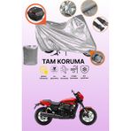 Dokaca Gri Kilit ve Arka Çanta Uyumlu Harley-Davidson Street Rod Uyumlu Motosiklet Brandası, Koruma Örtüsü - Gri Arka Çanta ve Kilit Uyumlu