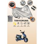 Dokaca Gri Kilit ve Arka Çanta Uyumlu Kanuni Hussar 125 Uyumlu Motosiklet Brandası, Koruma Örtüsü - Gri Arka Çanta ve Kilit Uyumlu