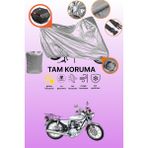 Dokaca Gri Kilit ve Arka Çanta Uyumlu Kuba Çita 100 Uyumlu Motosiklet Brandası, Koruma Örtüsü - Gri Arka Çanta ve Kilit Uyumlu